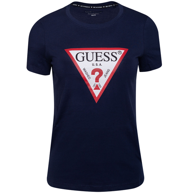 GUESS KOSZULKA DAMSKA T-SHIRT SS CN ORIGINAL TEE GRANATOWA W1YI1BI3Z14 G7P1