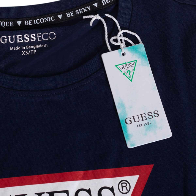 GUESS KOSZULKA DAMSKA T-SHIRT SS CN ORIGINAL TEE GRANATOWA W1YI1BI3Z14 G7P1