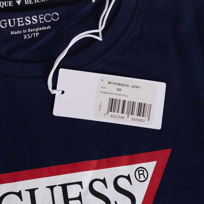 GUESS KOSZULKA DAMSKA T-SHIRT SS CN ORIGINAL TEE GRANATOWA W1YI1BI3Z14 G7P1