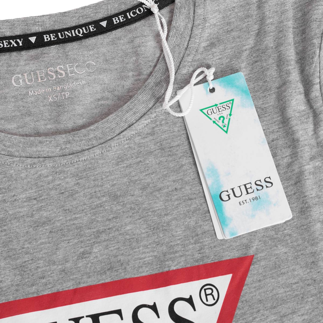 GUESS KOSZULKA DAMSKA T-SHIRT SS CN ORIGINAL TEE SZARA W1YI1BI3Z14 LMGY