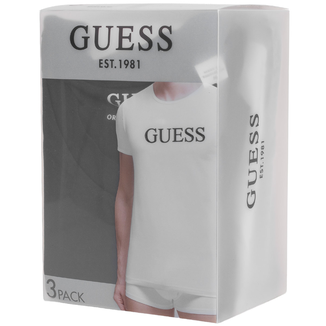 GUESS KOSZULKA MĘSKA T-SHIRT TEE CN LOGO 3PACK CZARNA/BIAŁA/SZARA U6GG04KCAM1 FJ3M