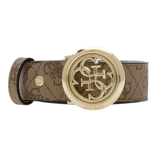 GUESS PASEK DAMSKI JANIE LOGO ADJ AND NT REV BEŻOWY BW9357P6230 LTL