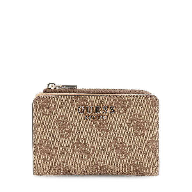 GUESS PORTFEL DAMSKI LAUREL II SLG ZIP BRĄZOWY/LATTE SWSG7459156 LTL