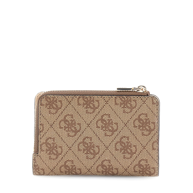 GUESS PORTFEL DAMSKI LAUREL II SLG ZIP BRĄZOWY/LATTE SWSG7459156 LTL