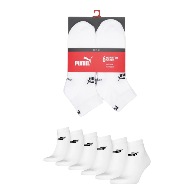 PUMA SKARPETY SKARPETKI STOPKI PUMA ELEMENTS UNISEX QUARTER 6P BIAŁE 938758 02