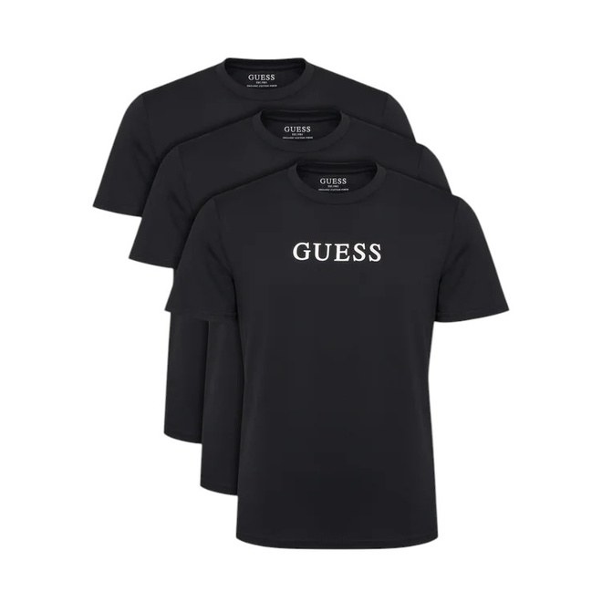 GUESS KOSZULKA MĘSKA T-SHIRT TEE CN LOGO 3PACK CZARNA U6GG04KCAM1 JBLK