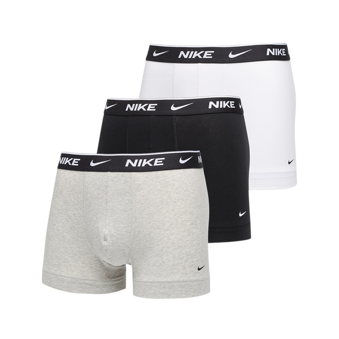 NIKE BOKSERKI MĘSKIE MAJTKI COTTON STRETCH TRUNK 3P CZARNE/SZARE/BIAŁE NQ00KE1284 XYO