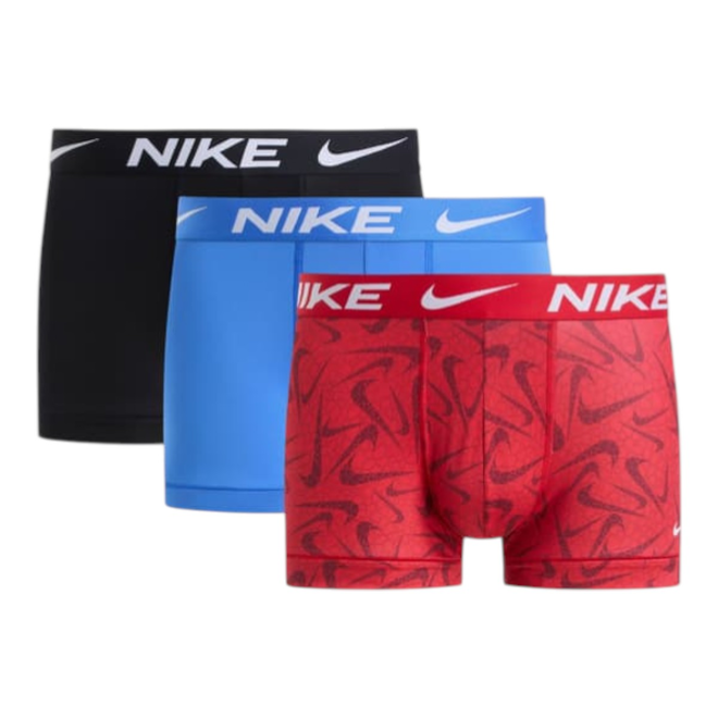 NIKE BOKSERKI MĘSKIE MAJTKI TRUNK 3P CZARNE/NIEBIESKIE/CZERWONE 0000KE1156 610