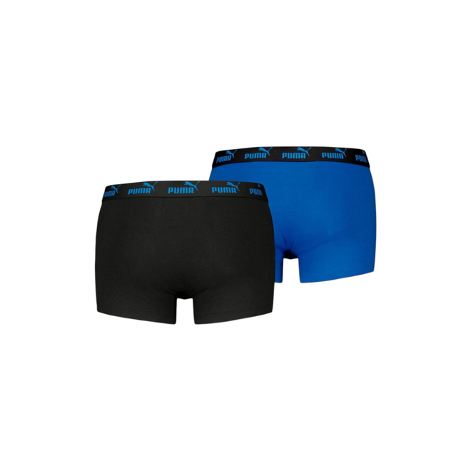 PUMA BOKSERKI MĘSKIE MAJTKI PUMA ELEMENTS MEN BASIC TRUNKS 2P CZARNE/NIEBIESKIE 938750 01