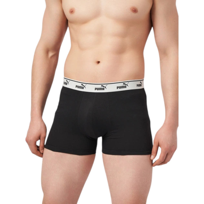 PUMA BOKSERKI MĘSKIE MAJTKI PUMA ELEMENTS MEN LOGO ELASTIC BOXER 2P CZARNE 938748 02