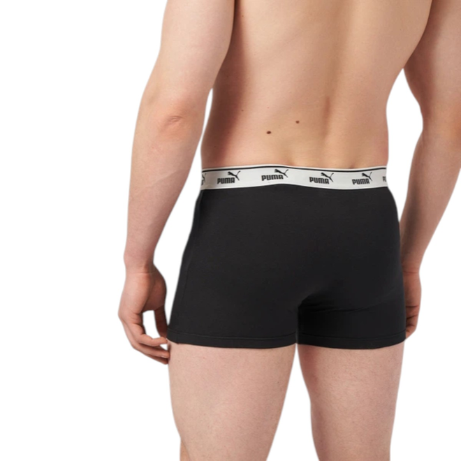 PUMA BOKSERKI MĘSKIE MAJTKI PUMA ELEMENTS MEN LOGO ELASTIC BOXER 2P CZARNE 938748 02