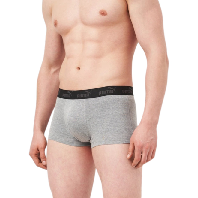 PUMA BOKSERKI MĘSKIE MAJTKI PUMA ELEMENTS MEN LOGO ELASTIC BOXER 2P CZARNE/SZARE 938750 02