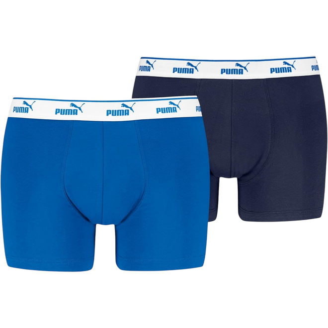 PUMA BOKSERKI MĘSKIE MAJTKI PUMA ELEMENTS MEN LOGO ELASTIC BOXER 2P GRANATOWE/NIEBIESKIE 938748 03