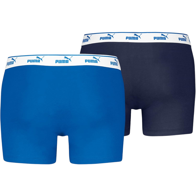 PUMA BOKSERKI MĘSKIE MAJTKI PUMA ELEMENTS MEN LOGO ELASTIC BOXER 2P GRANATOWE/NIEBIESKIE 938748 03