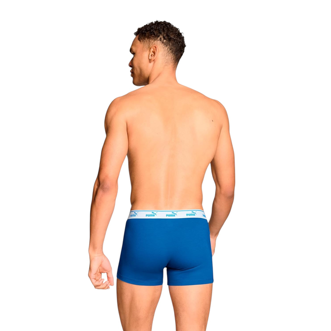PUMA BOKSERKI MĘSKIE MAJTKI PUMA ELEMENTS MEN LOGO ELASTIC BOXER 2P GRANATOWE/NIEBIESKIE 938748 03