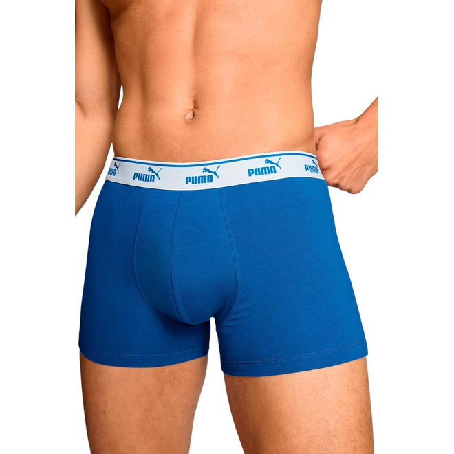 PUMA BOKSERKI MĘSKIE MAJTKI PUMA ELEMENTS MEN LOGO ELASTIC BOXER 2P GRANATOWE/NIEBIESKIE 938748 03