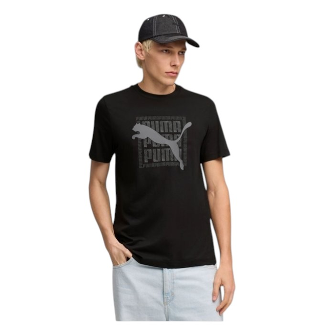 PUMA KOSZULKA MĘSKA T-SHIRT GRAPHIC PUMA WORDING TEE CZARNA 691775 01