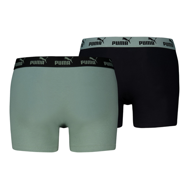 PUMA BOKSERKI MĘSKIE MAJTKI PUMA ELEMENTS MEN BASIC BOXERS 2P CZARNE/ZIELONE 938753 15