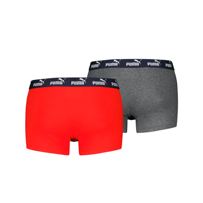 PUMA BOKSERKI MĘSKIE MAJTKI PUMA ELEMENTS MEN BASIC TRUNKS 2P CZERWONE/SZARE 938750 05