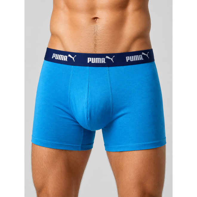 PUMA BOKSERKI MĘSKIE MAJTKI PUMA ELEMENTS MEN BASIC TRUNKS 2P NIEBIESKIE/GRANATOWE  938750 04