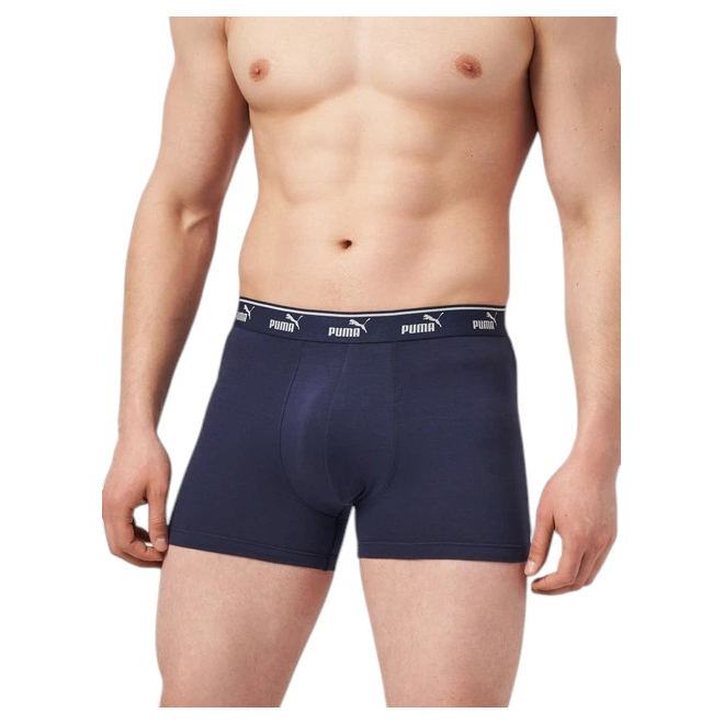 PUMA BOKSERKI MĘSKIE MAJTKI PUMA ELEMENTS MEN LOGO ELASTIC BOXER 2P GRANATOWE/CZERWONE 938748 05