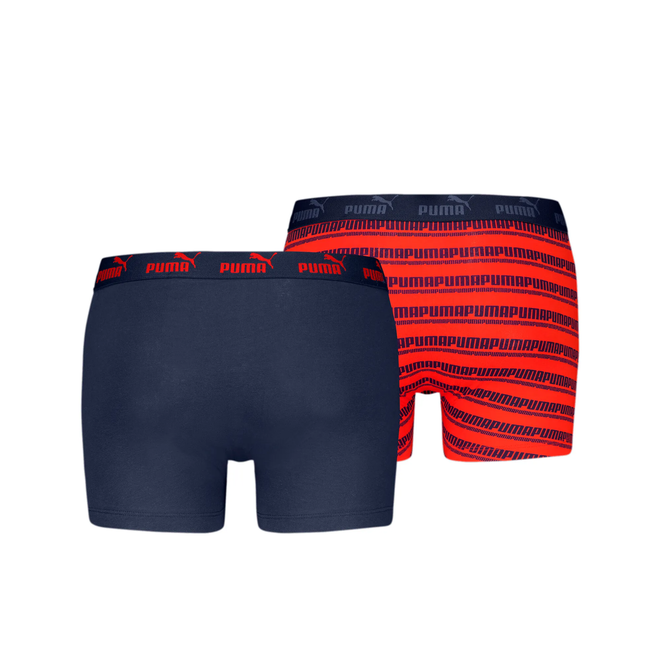 PUMA BOKSERKI MĘSKIE MAJTKI PUMA ELEMENTS MEN STRIPED BOXERS 2P CZERWONE/GRANATOWE 938842 05