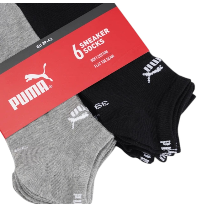 PUMA SKARPETKI STOPKI PUMA ELEMENTS UNISEX SNEAKER 6P SZARE/CZARNE 938999 03