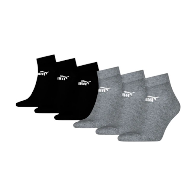PUMA SKARPETY SKARPETKI STOPKI PUMA ELEMENTS UNISEX QUARTER 6P SZARE/CZARNE 938758 04