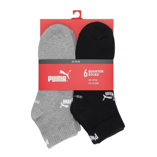 PUMA SKARPETY SKARPETKI STOPKI PUMA ELEMENTS UNISEX QUARTER 6P SZARE/CZARNE 938758 04