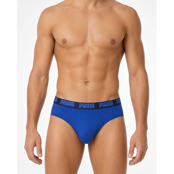 PUMA MAJTKI MĘSKIE SLIPY BRIEF 2P NIEBIESKIE/GRANATOWE 938322 21