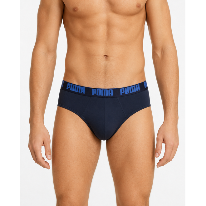 PUMA MAJTKI MĘSKIE SLIPY BRIEF 2P NIEBIESKIE/GRANATOWE 938322 21