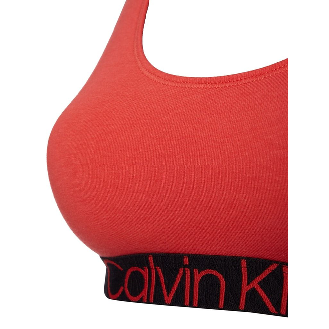 CALVIN KLEIN DAMSKI STANIK BIUSTONOSZ SPORTOWY UNLINED BRALETTE KORALOWY 000QF6576E XKP