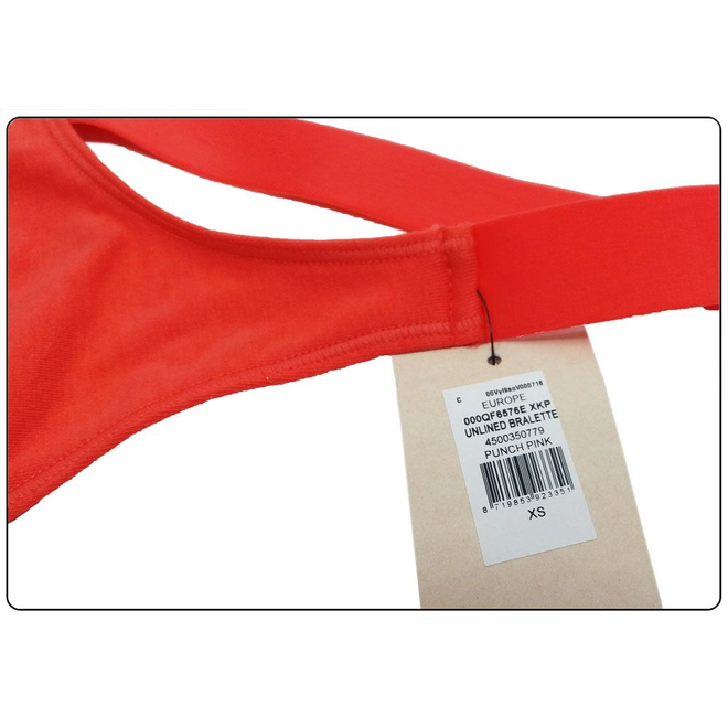 CALVIN KLEIN DAMSKI STANIK BIUSTONOSZ SPORTOWY UNLINED BRALETTE KORALOWY 000QF6576E XKP