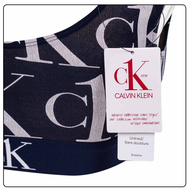 CALVIN KLEIN DAMSKI BIUSTONOSZ STANIK UNLINED BRALETTE DARK BLUE 000QF6669E V7B