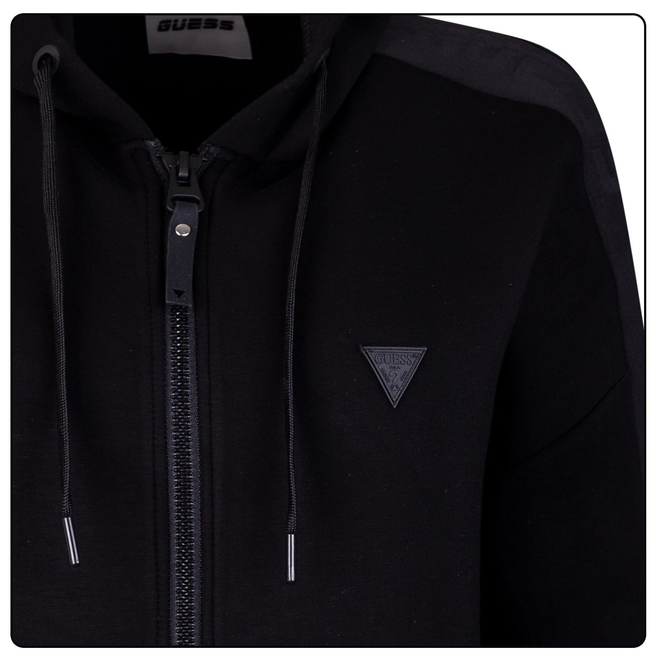 GUESS DAMSKA BLUZA ALLIE LONG HOODED SW BLACK V2RQ11K7UW2 JBLK