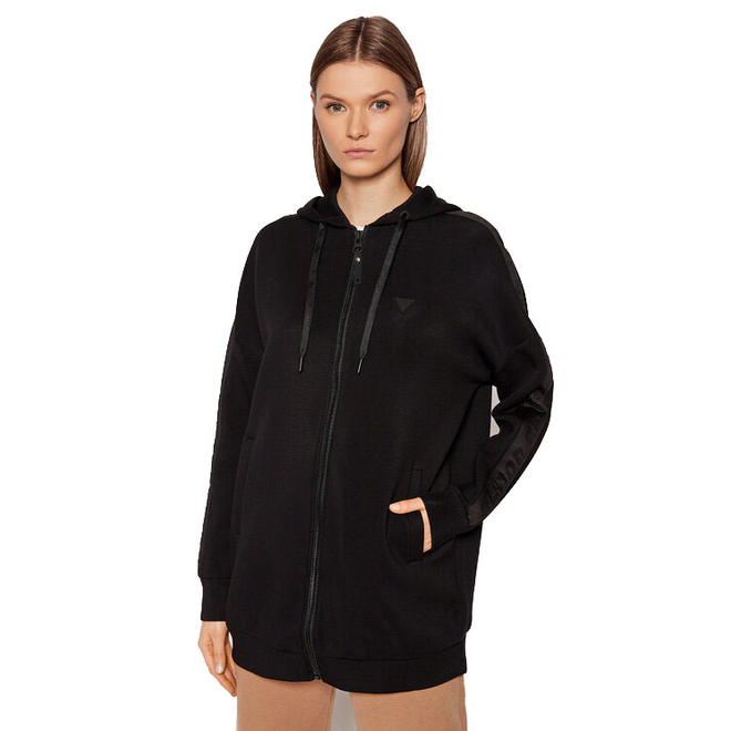 GUESS DAMSKA BLUZA ALLIE LONG HOODED SW BLACK V2RQ11K7UW2 JBLK