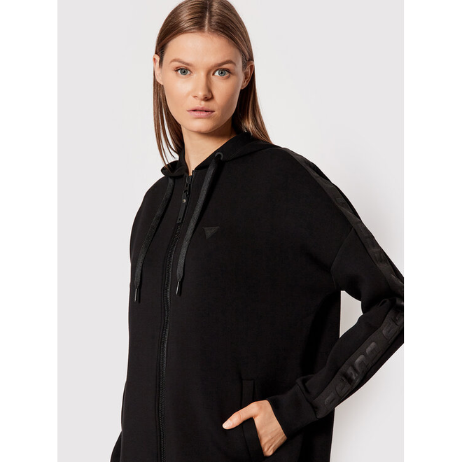 GUESS DAMSKA BLUZA ALLIE LONG HOODED SW BLACK V2RQ11K7UW2 JBLK