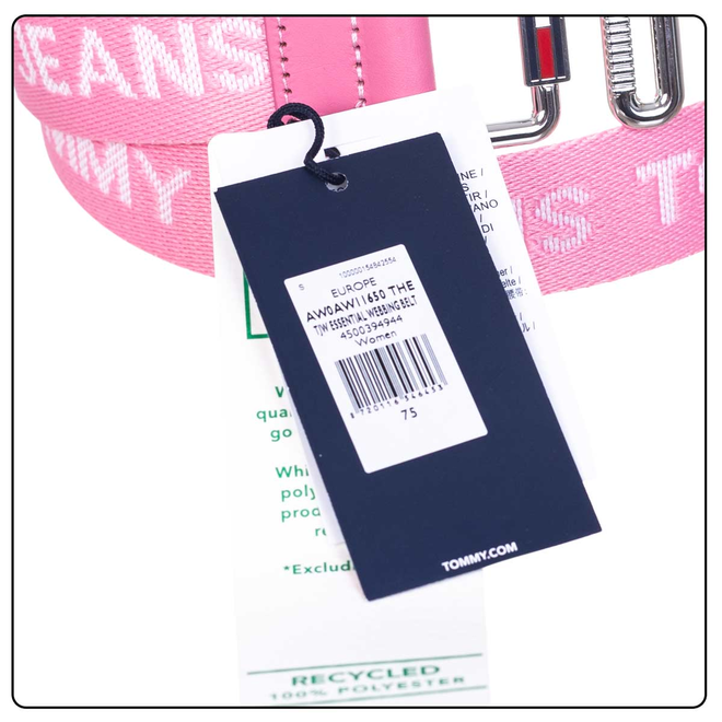 TOMMY HILFIGER DAMSKI PASEK DO SPODNI TJW ESSENTIAL WEBBING BELT PINK AW0AW11650 THE