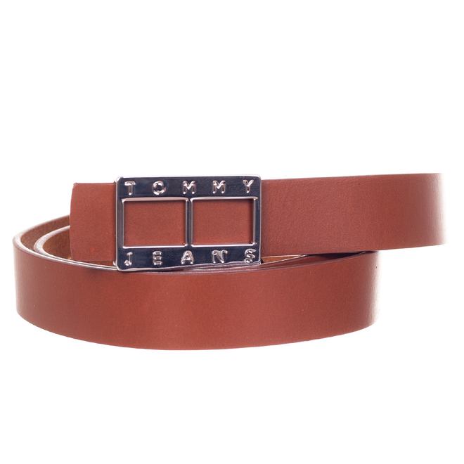 TOMMY HILFIGER DAMSKI PASEK DO SPODNI TJW HERITAGE LOCK LEATHER BROWN AW0AW11655 GTU