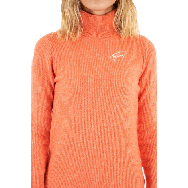 TOMMY HILFIGER DAMSKI GOLF TJW SIGNATURE RIB TURTLENECK PEACH DW0DW14255 TKL