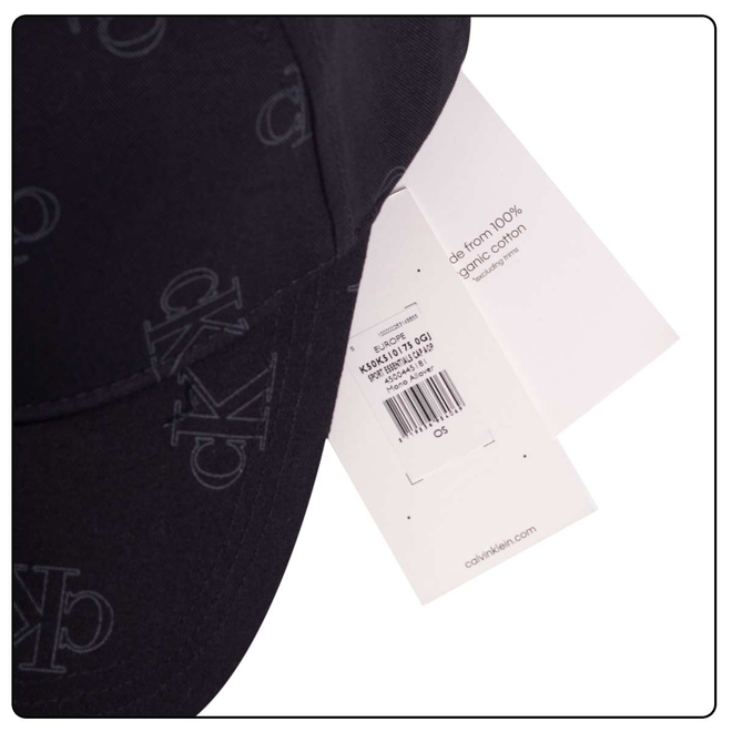 CALVIN KLEIN CZAPKA Z DASZKIEM SPORT ESSENTIALS CAP AOP CZARNA K50K510175 0GJ