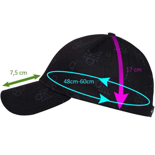 CALVIN KLEIN CZAPKA Z DASZKIEM SPORT ESSENTIALS CAP AOP CZARNA K50K510175 0GJ