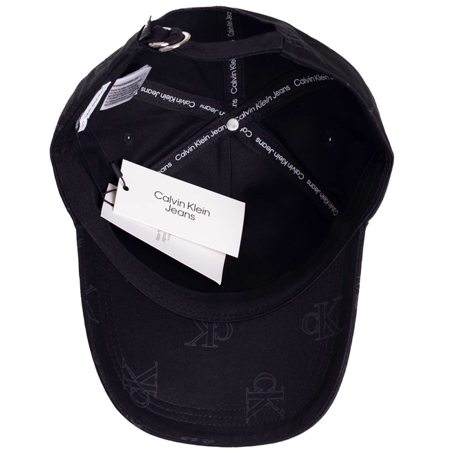 CALVIN KLEIN CZAPKA Z DASZKIEM SPORT ESSENTIALS CAP AOP CZARNA K50K510175 0GJ