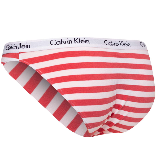 CALVIN KLEIN MAJTKI DAMSKIE BIKINI 1P BIAŁO-CZERWONE 0000D1618E 5XF