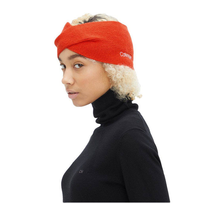 CALVIN KLEIN OPASKA NA GŁOWĘ ESSENTIAL KNIT HEADBAND GRAPEFRUIT K60K608656 SNX
