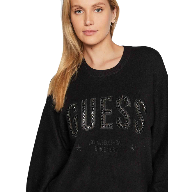 GUESS DAMSKI SWETER ESTELLE RN LS SWTR CZARNY W2BR47Z26I0 JBLK