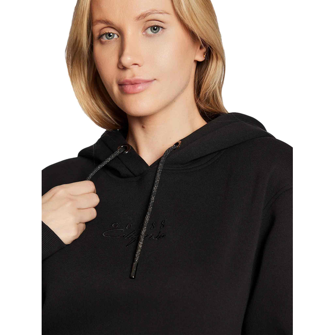 GUESS OCIEPLANA BLUZA DAMSKA Z KAPTUREM HANNE SWEATSHIRT CZARNA W2BQ13K9Z21 JBLK