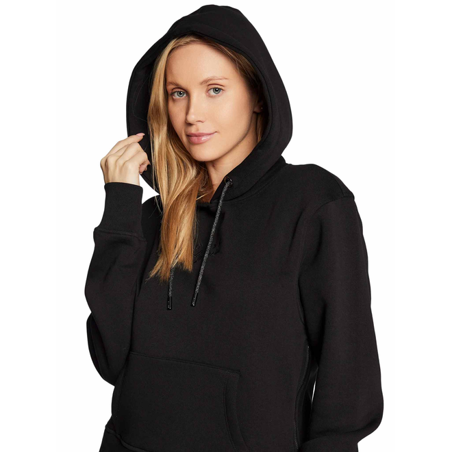 GUESS OCIEPLANA BLUZA DAMSKA Z KAPTUREM HANNE SWEATSHIRT CZARNA W2BQ13K9Z21 JBLK