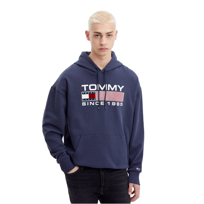 TOMMY HILFIGER BLUZA MĘSKA TJM REG ATHLETIC LOGO HOODIE GRANATOWA DM0DM15009 C87