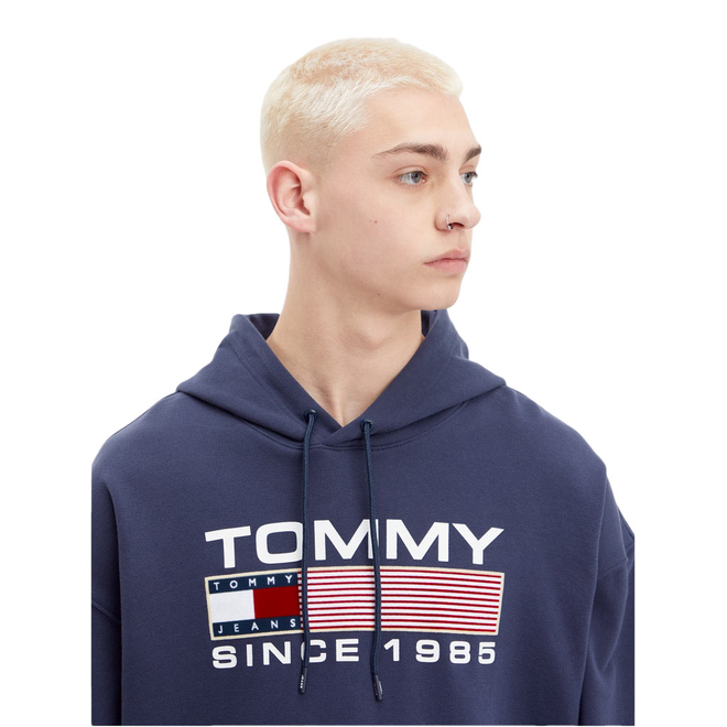 TOMMY HILFIGER BLUZA MĘSKA TJM REG ATHLETIC LOGO HOODIE GRANATOWA DM0DM15009 C87